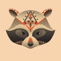 The abstract head of raccoon vector illustration