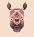 The abstract head of rhino vector illustration