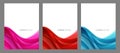 Abstract header blue pink red wave vector design. Royalty Free Stock Photo