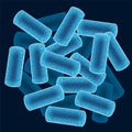 Abstract health blue background with microbes. vector