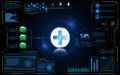 Abstract health care technology innovation concept HUD interface UI design background