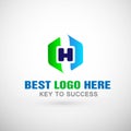 Abstract health logo vector hexagon Logo icon design with letter H for for medical company