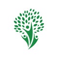 abstract healthy people logo with herbal and green elements