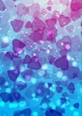 Abstract heart blue purple color bokeh wallpaper