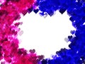 Abstract heart frame blue & pink background style Royalty Free Stock Photo