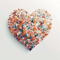 Abstract heart illustration,white background, graphic element, Generative AI Royalty Free Stock Photo