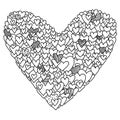 Abstract heart. love concept out line hand drawn heart vector illustration isolated on white for print, valentins day, wedding
