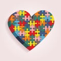 Abstract heart made of puzzle pieces. Vector Royalty Free Stock Photo