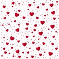 Abstract heart pattern background. Paper red hearts and dots isolated on white. Valentines Day background. Vector illustration Royalty Free Stock Photo