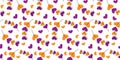 Abstract Heart shape branches on decorative Hearts Festive Halloween tints Seamless Pattern Backdrop Royalty Free Stock Photo