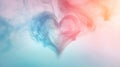 Abstract Heart Shape Formed by Swirling Blue and Pink Smoke Royalty Free Stock Photo
