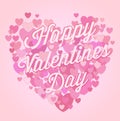 Abstract heart shape with inscription Happy Valen Royalty Free Stock Photo