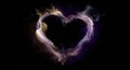 Abstract Heart Shape Made of Wispy Smoke and Light on a Dark Background Royalty Free Stock Photo