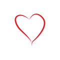 Abstract heart shape outline. Vector illustration Royalty Free Stock Photo