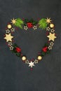 Abstract Heart Shaped Christmas Wreath