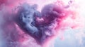 Abstract Heart Shaped Ink Cloud Swirl Design Royalty Free Stock Photo