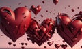 Abstract heart shapes flying as Valentine's Day concept Royalty Free Stock Photo