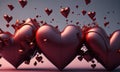 Abstract heart shapes flying as Valentine's Day concept Royalty Free Stock Photo