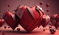 Abstract heart shapes flying as Valentine's Day concept Royalty Free Stock Photo