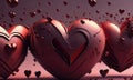 Abstract heart shapes flying as Valentine's Day concept Royalty Free Stock Photo