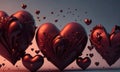 Abstract heart shapes flying as Valentine's Day concept Royalty Free Stock Photo