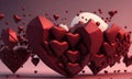 Abstract heart shapes flying as Valentine's Day concept Royalty Free Stock Photo