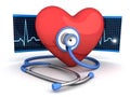 Abstract heart and stethoscope Royalty Free Stock Photo