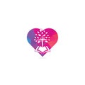 Abstract heart and tree religious cross symbol icon