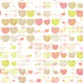 Abstract hearts seamless pattern in brown red and green on white background Royalty Free Stock Photo