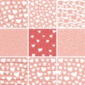 Abstract Hearts Seamless Patterns Set Royalty Free Stock Photo