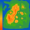 Abstract heating map with scale frame. Vector illustration.