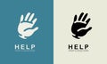abstract helping hand logo icon