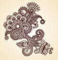 Abstract Henna Design Element