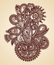 Abstract Henna Mendie Flowers Royalty Free Stock Photo