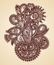 Abstract Henna Mendie Flowers