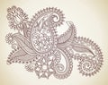 Abstract Henna Mendie Flowers Royalty Free Stock Photo