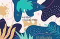 Abstract herbal collection vector colorful banner template