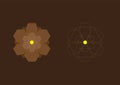 Abstract Background Hexagon Brown Flowers 13
