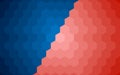 Abstract Hexagon blue-red gradient background, honeycomb design background.