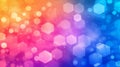 Abstract Hexagon Bokeh Background: Vibrant Gradient of Colors Royalty Free Stock Photo