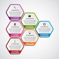 Abstract hexagon business options infographics template.