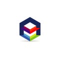 Abstract Hexagon Colorful Logo Sign Symbol Icon