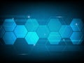 Abstract Hexagon digital technology background, futuristic structure elements concept background design Royalty Free Stock Photo