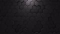 Abstract Hexagon Geometric Intro. Animated Surface Loop footage. Dark hexagonal grid pattern background, randomly waving