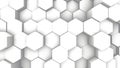 Abstract Hexagon Geometric texture. White Surface illustration. Light hexagonal grid pattern background, randomly wave Royalty Free Stock Photo