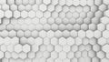 Abstract Hexagon Geometric texture. White Surface illustration. Light hexagonal grid pattern background, randomly wave Royalty Free Stock Photo