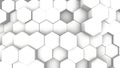 Abstract Hexagon Geometric texture. White Surface illustration. Light hexagonal grid pattern background, randomly wave Royalty Free Stock Photo