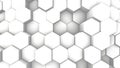 Abstract Hexagon Geometric texture. White Surface illustration. Light hexagonal grid pattern background, randomly wave Royalty Free Stock Photo