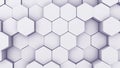 Abstract Hexagon Geometric texture. White Surface illustration. Light hexagonal grid pattern background, randomly wave Royalty Free Stock Photo