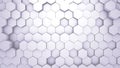 Abstract Hexagon Geometric texture. White Surface illustration. Light hexagonal grid pattern background, randomly wave Royalty Free Stock Photo